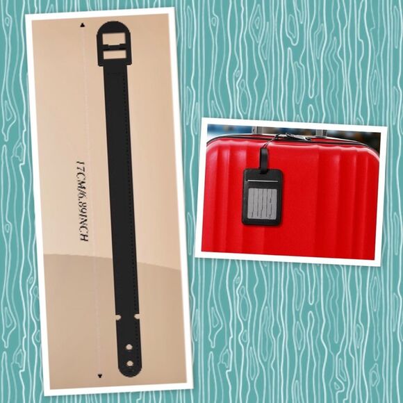 Custom Leather Luggage Tag, “To Travel is to Live” Suitcase ID Tag - Picture 2 of 3